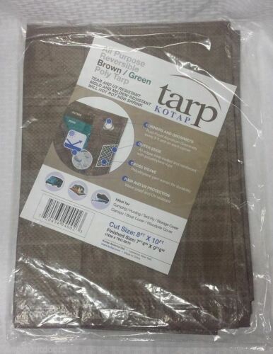 Kotap 8' X 10' Reversible Brown/Green Waterproof Poly Tarp UV Resistant