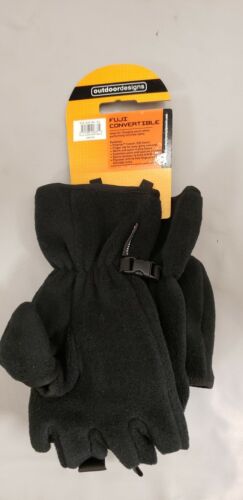 Outdoor Designs Fuji Convertible Glove Black Fleece Gloves XL