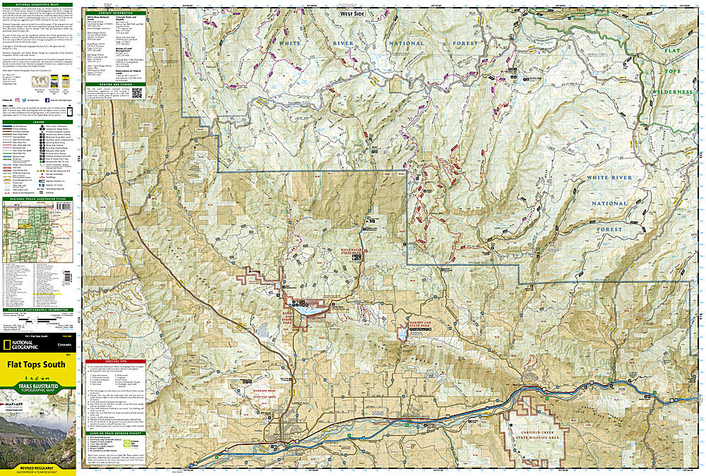 National Geographic Trails Illustrated CO Flat Tops Wilderness South Map TI00000151