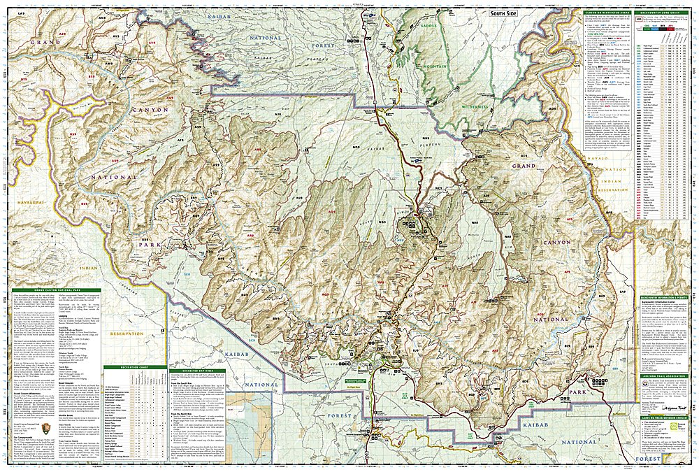 National Geographic Trails Illustrated AZ Grand Canyon Natl Park East Map TI00000262