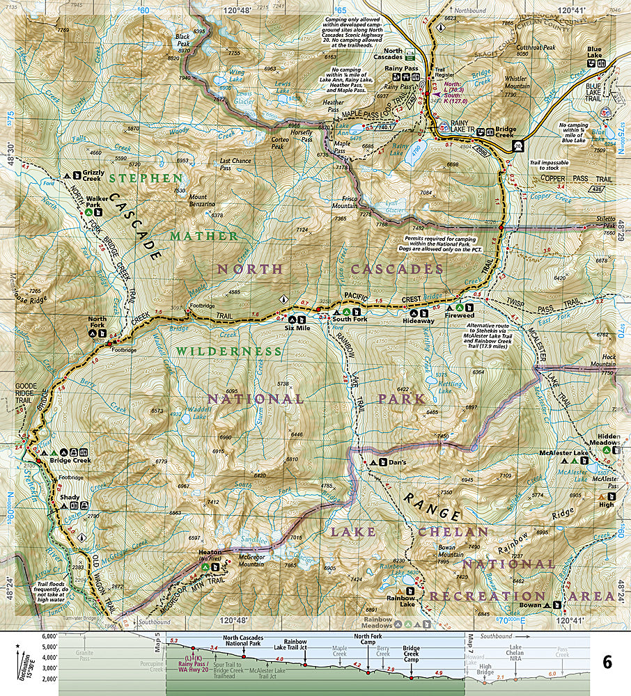 National Geographic TI Pacific Crest Trail WA North Map Guide TI00001002