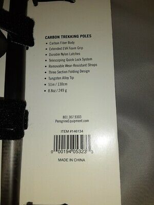 Peregrine Uinta Carbon Folding Trekking Poles 1-Pair w/Ergo Grip & Baskets