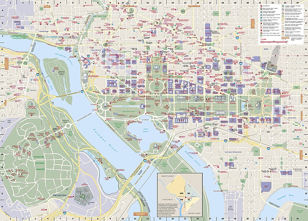 National Geographic City Destination Map Washington D.C. DC00620375