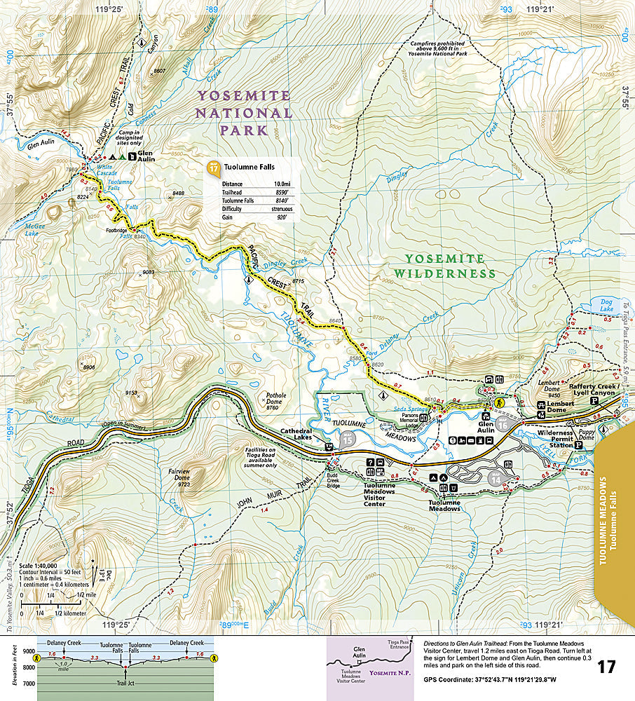 National Geographic TI Yosemite National Park Day Hikes Topographic Map Guide TI00001704