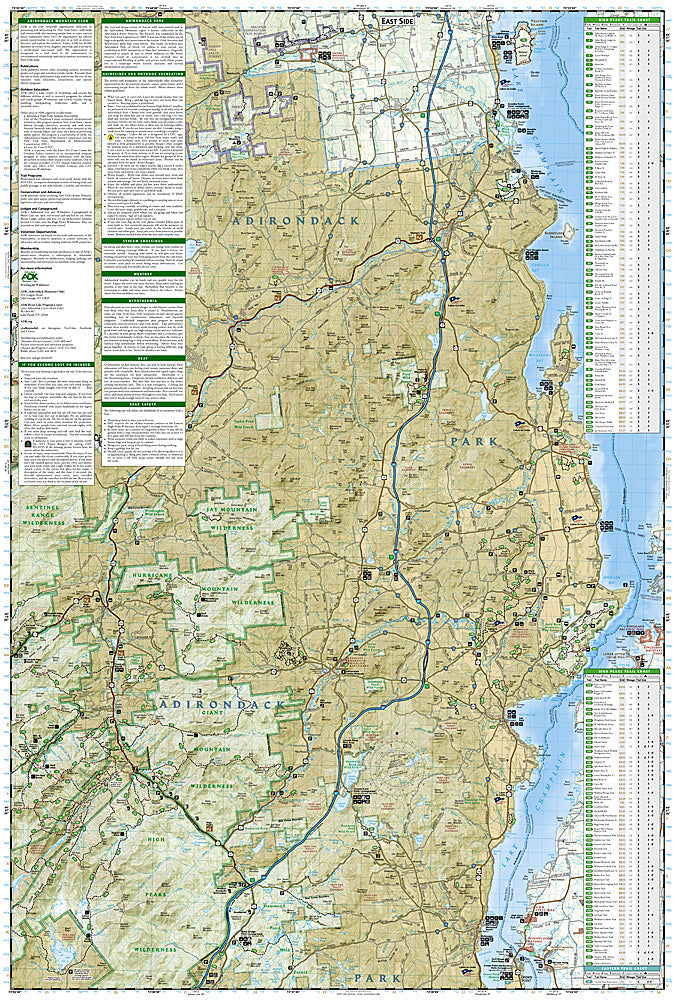 National Geographic Trails Illustrated NY Adirondack Park Lake Placid Map TI00000742