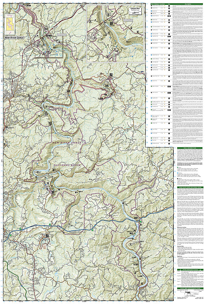 National Geographic Trails Illustrated WV River Gorge National River Map TI00000242