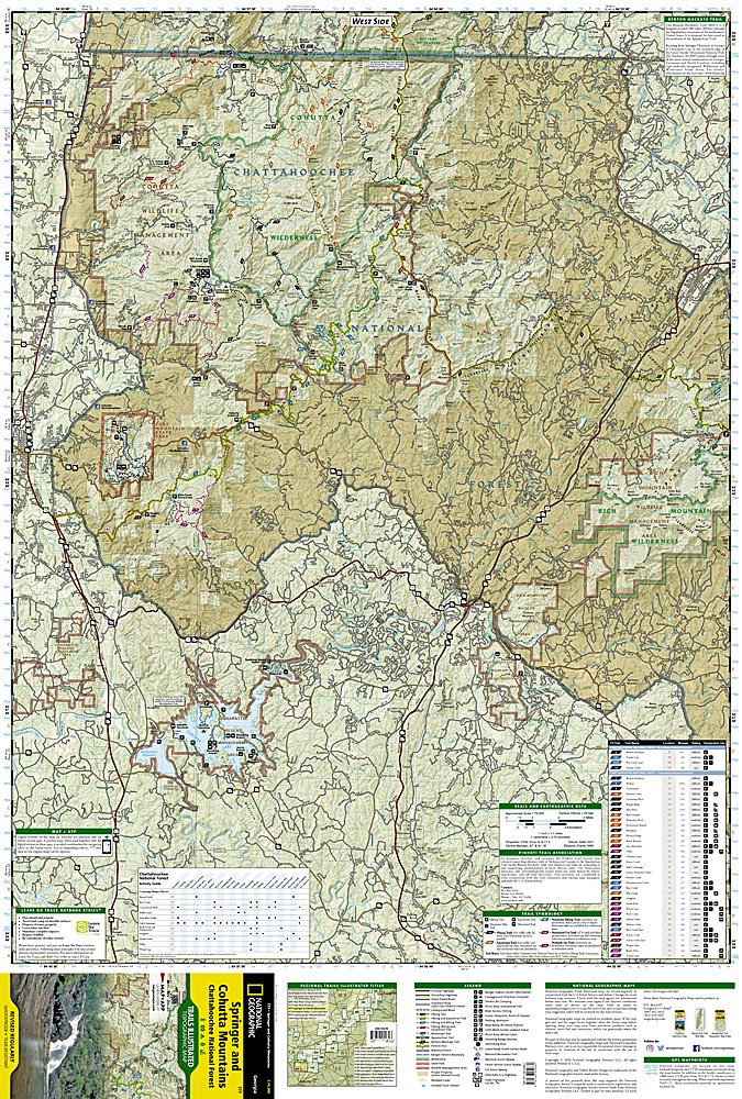 National Geographic Trails Illustrated GA Springer Cohutta Mountains Map TI00000777