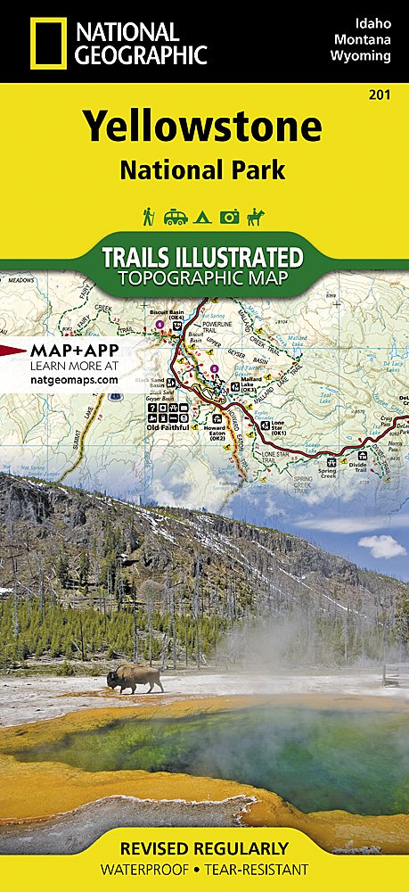 National Geographic Trails Illustrated Wyoming Yellowstone National Park Map 201