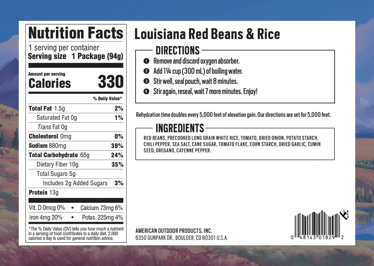 Backpacker's Pantry Louisiana Red Beans & Rice 1-Serving