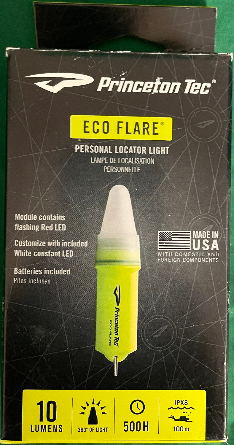 Princeton Tec Eco Flare Flashlight w/Key Ring Neon Yellow EF-2-NY