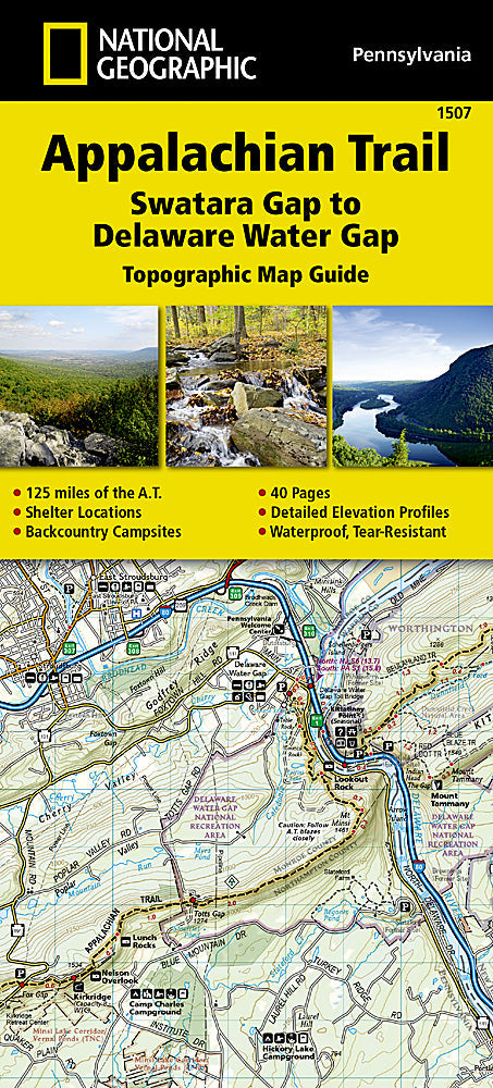 National Geographic Appalachian Trail Map Guide PA Swatara Gap-DE Water Gap TI00001507
