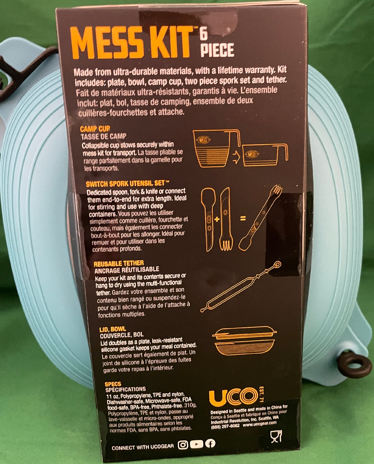 UCO 6-Piece Mess Kit Classic Blue F-MK-CORE6PC