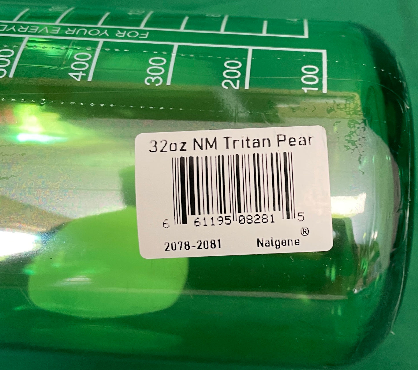 Nalgene Narrow Mouth 32oz Tritan Water Bottle Pear Green w/Blue-Orange Lid