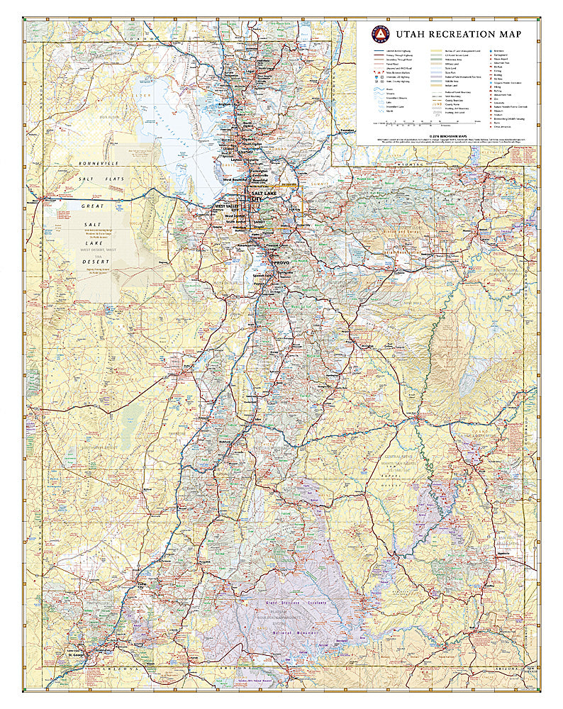 National Geographic Benchmark Utah UT Recreation Map BE0BENUTRM