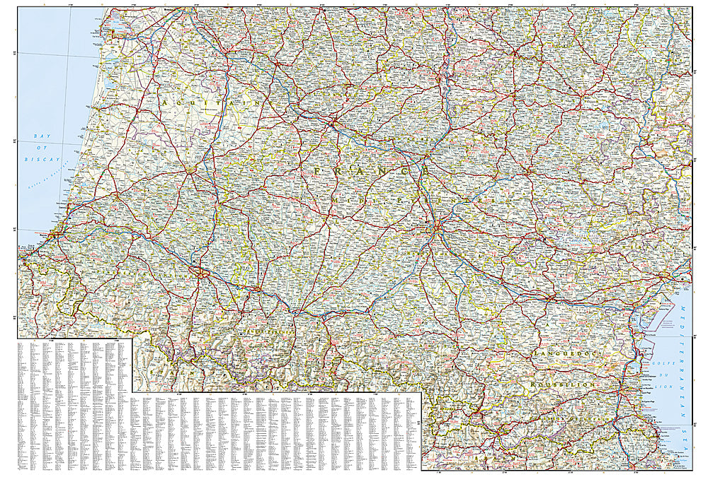 National Geographic Adventure Map Southern France Europe AD00003314