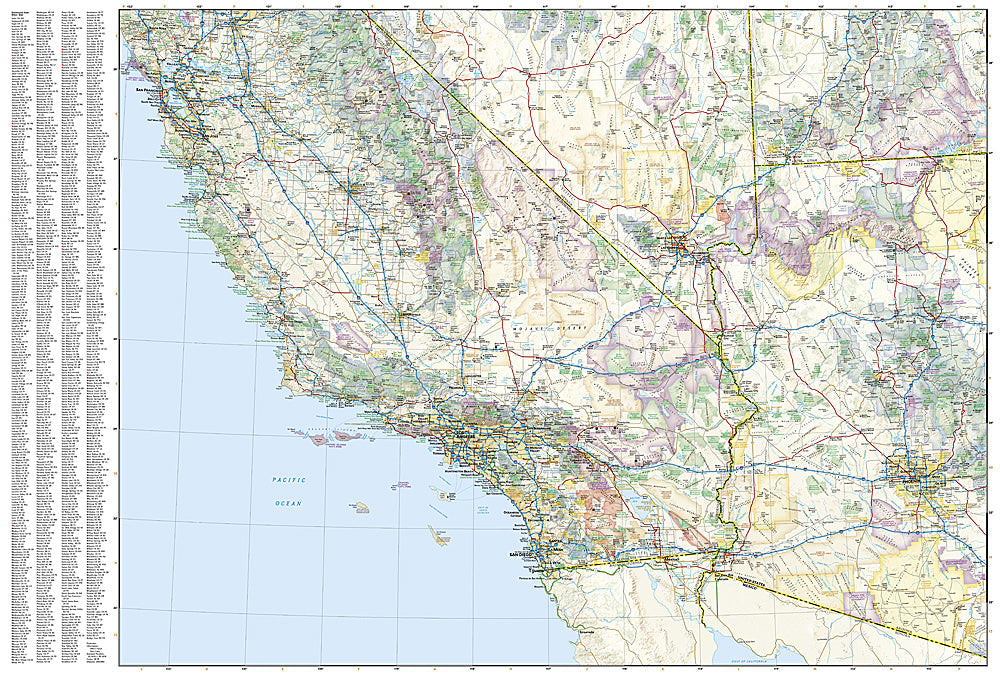 National Geographic US California Nevada Adventure Travel Map