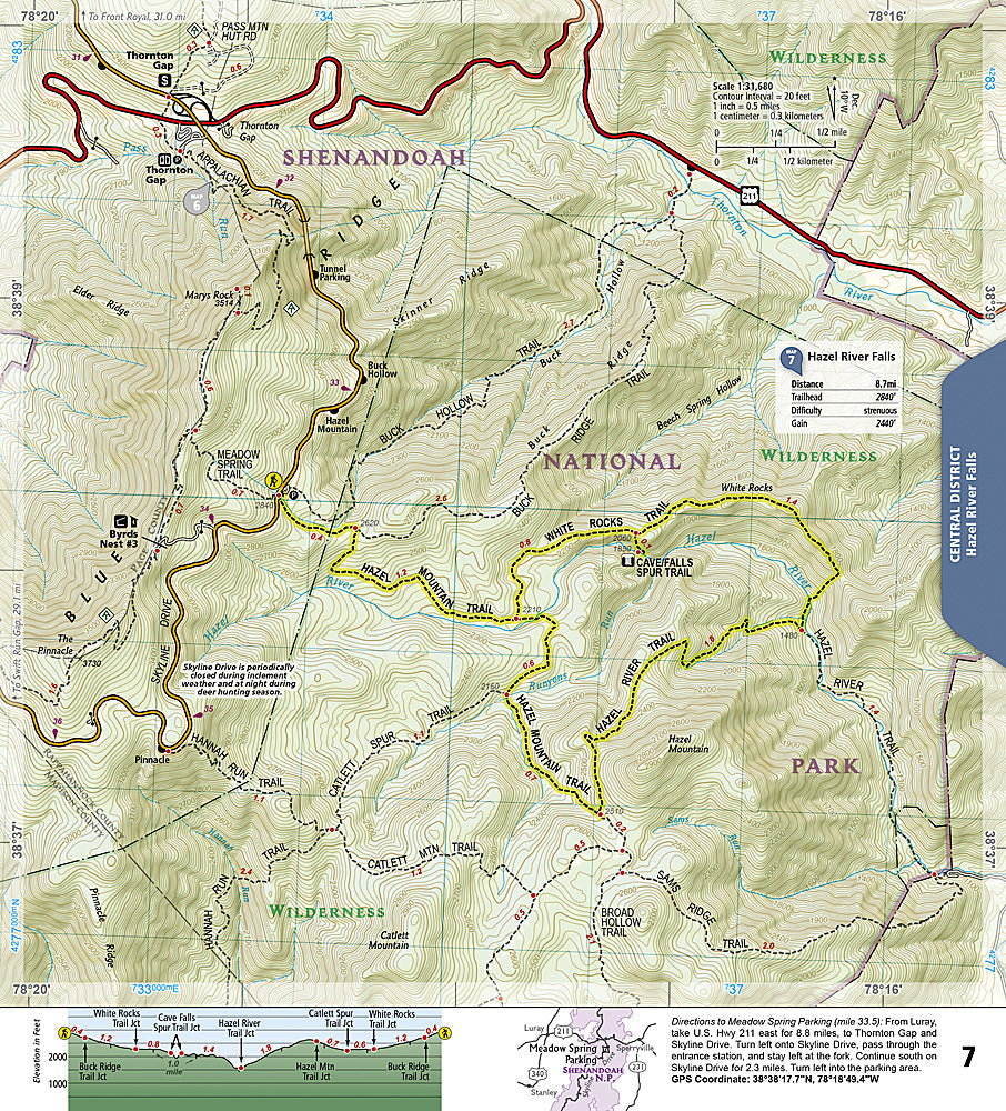 National Geographic TI Shenandoah National Park Day Hikes Topographic Map Guide TI00001703