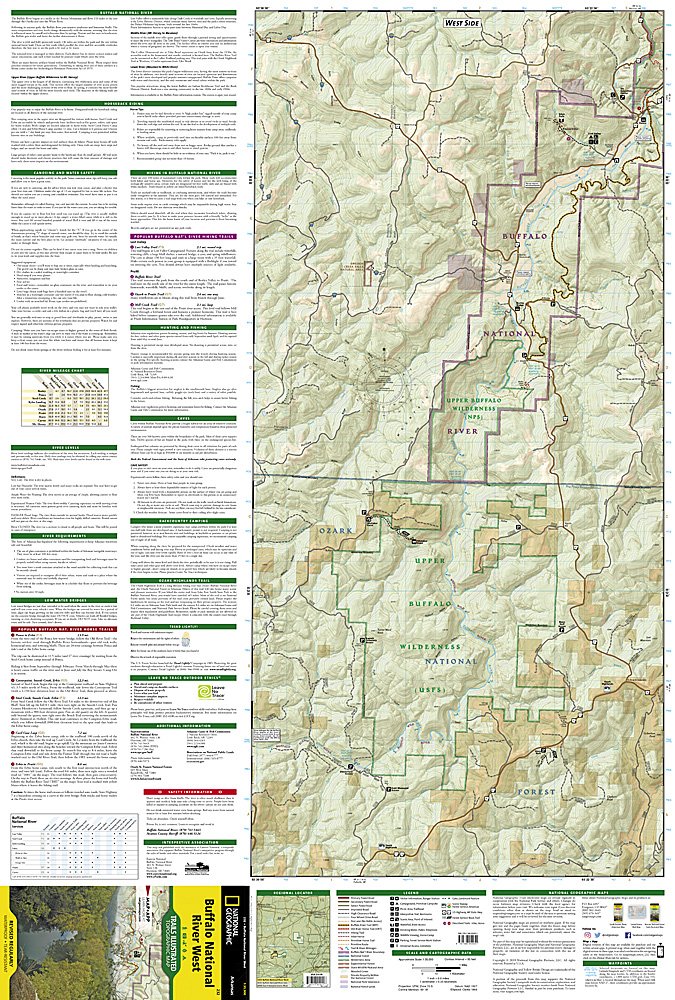 National Geographic Trails Illustrated AR Buffalo National River West Map TI00000232