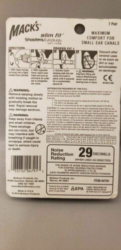Mack's Shooters / Shooting 29 dB Slim Fit Soft Foam Ear Plugs 7-Pair w/Case