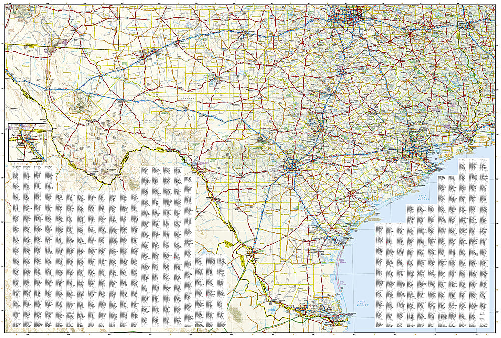 National Geographic Adventure Map US Texas TX & Oklahoma OK AD00003123