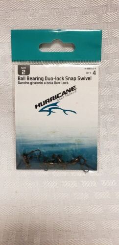 Hurricane Ball Bearing Duo-Lock Snap Swivel Size 2 - w/Interlocking Snap 4-Pack