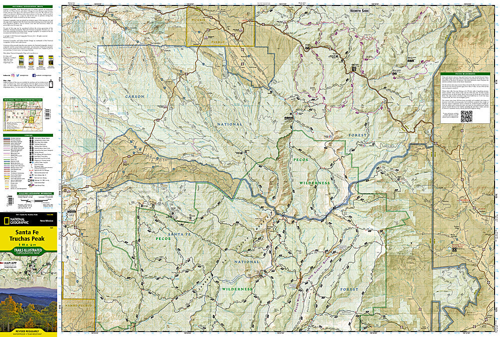 National Geographic Trails Illustrated NM Santa Fe, Truchas Peak Topo Map TI00000731