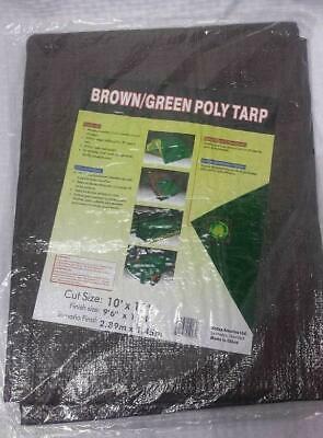 Kotap 10' X 12' Reversible Brown/Green Waterproof Poly Tarp UV Resistant