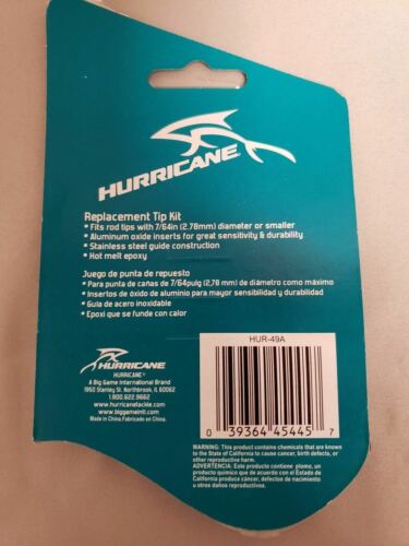 Hurricane Fishing Pole Replacement Rod Tip Repair Kit w/3 7/64" Tips+Glue Stick