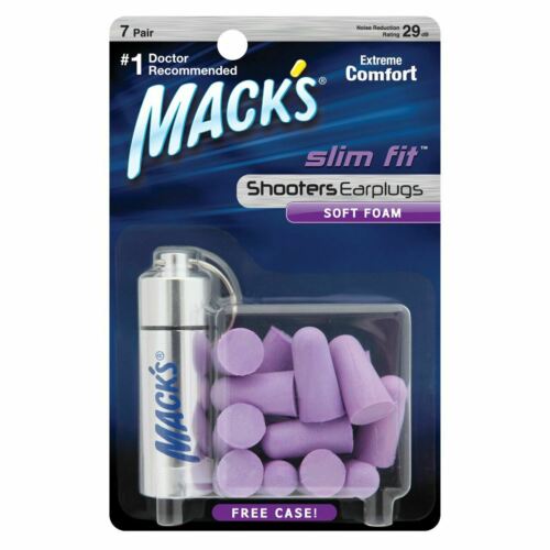 Mack's Shooters / Shooting 29 dB Slim Fit Soft Foam Ear Plugs 7-Pair w/Case