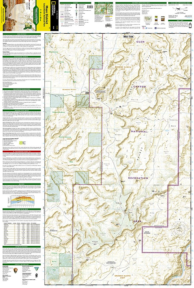 National Geographic Trails Illustrated Utah Canyonlands Maze District Map TI00000312