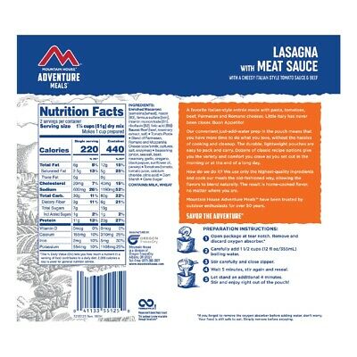Mountain House Lasagna w/Meat Sauce
