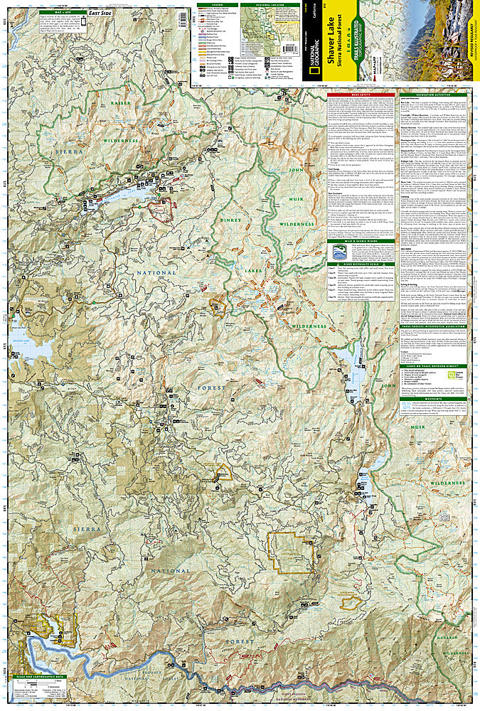 National Geographic Trails Illustrated CA Shaver Lake/Sierra National Map TI00000810
