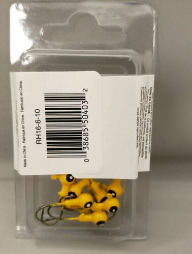 Apex Roundhead Jig Heads 1/16oz Yellow 10-Pack Fishing Lure RH16-6-10