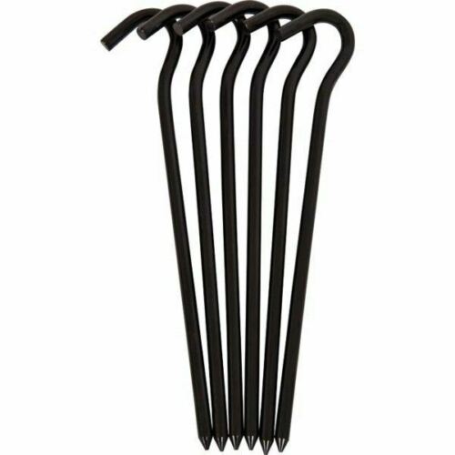 Liberty Mountain Ultralight Hard Anodized Aluminum Hook Stakes Black 6-Pack