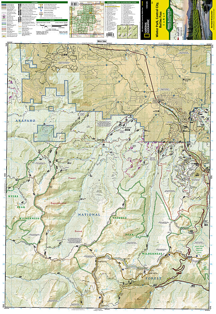 National Geographic Trails Illustrated Colo Winter Park Central City Map TI00000103