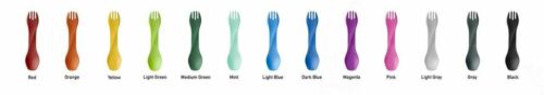 Humangear GoBites Uno Spoon/Fork Combo Utensil Gray Blue Green 3-Pack - BPA-Free