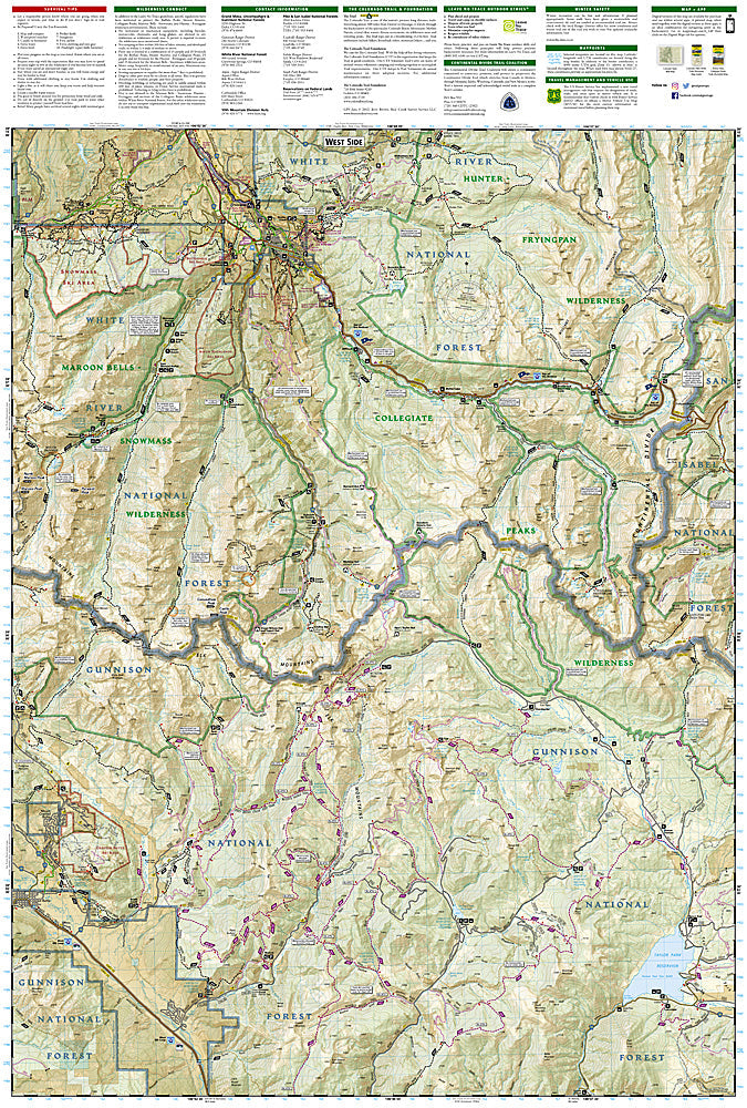 National Geographic Trails Illustrated Colo Collegiate Peaks Wilderness Map TI00000148