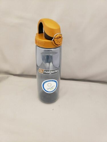 Nalgene On The Fly 24oz Water Bottle Clear Rhino w/Brown OTF Cap - BPA Free