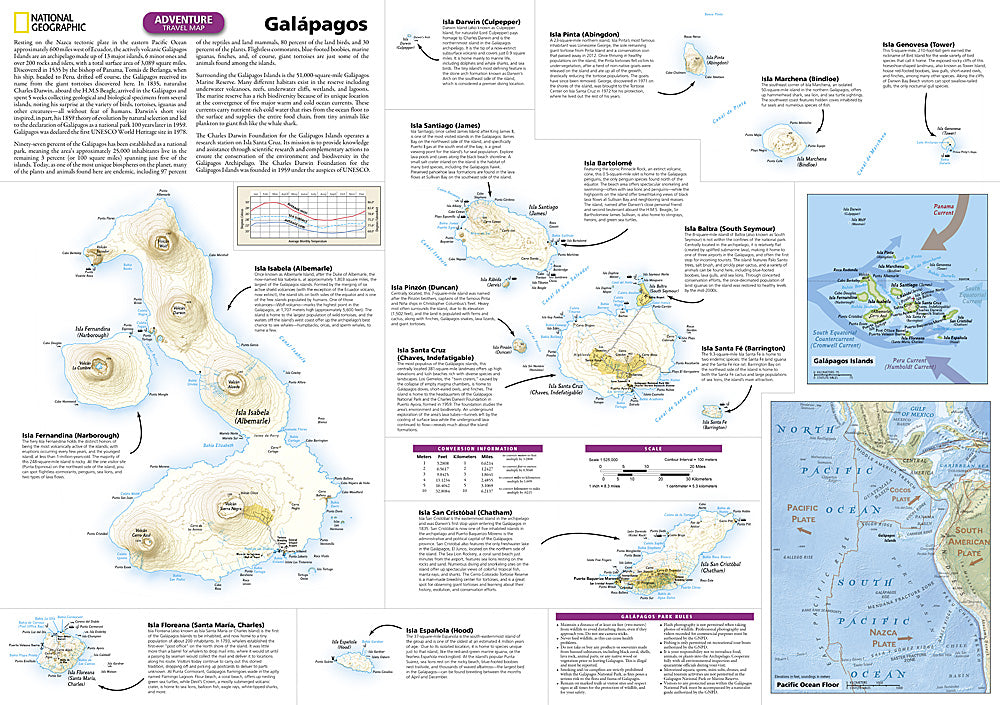 National Geographic Adventure Map Galapagos Islands South America AD00003408