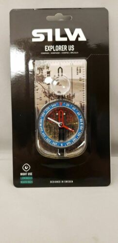 Silva Explorer US Liquid-Filled Baseplate Compass w/Scale Lanyard & Magnifier