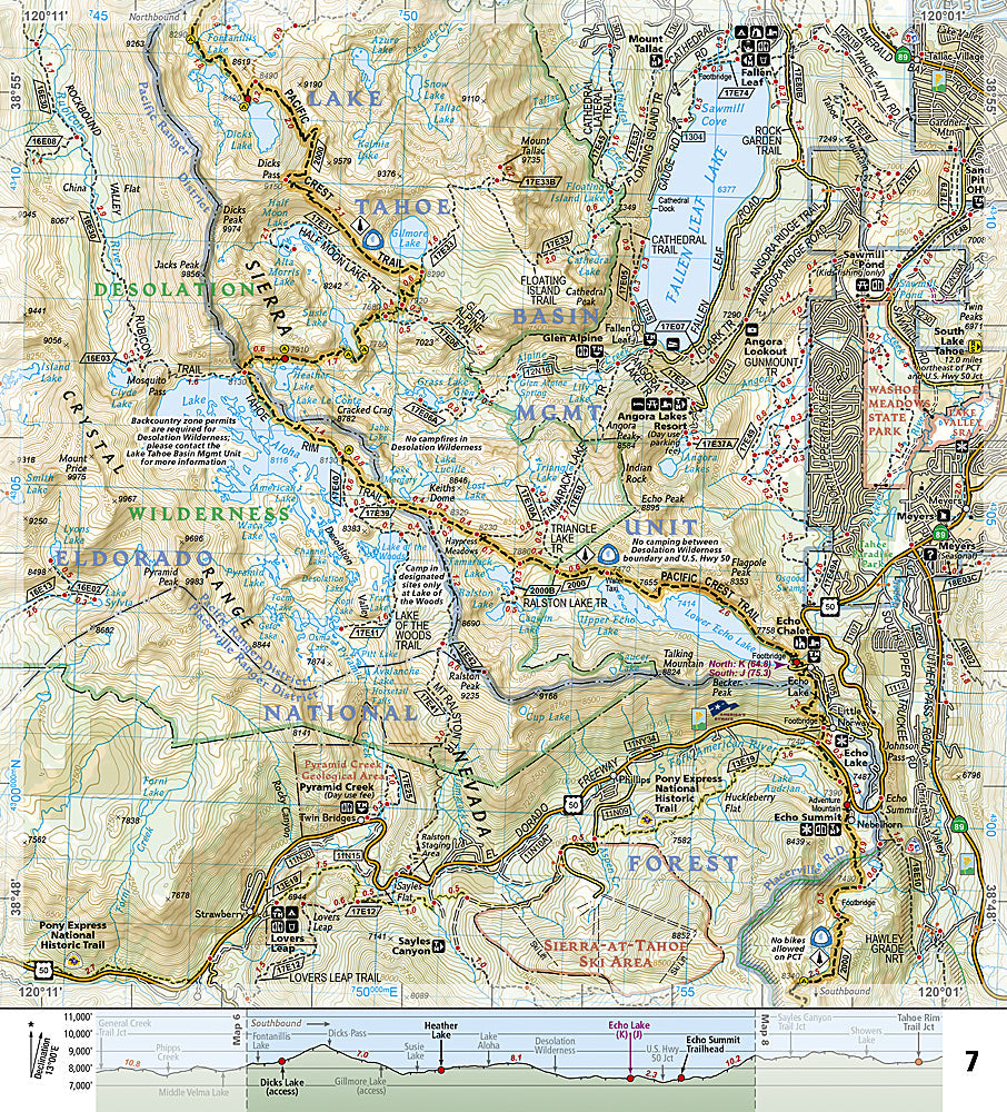 National Geographic TI Pacific Crest Trail CA Sierra Nevada North Topo Map Guide TI00001008