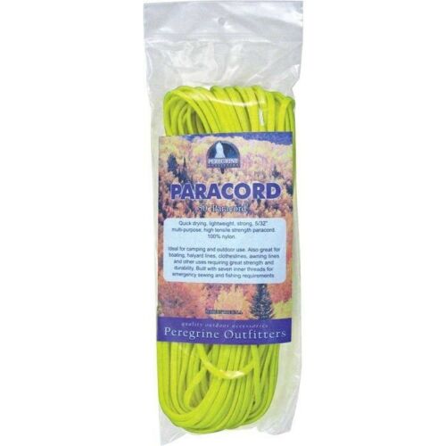 Peregrine 100' Feet Paracord Yellow Lightweight 5/32" Nylon Backpacking
