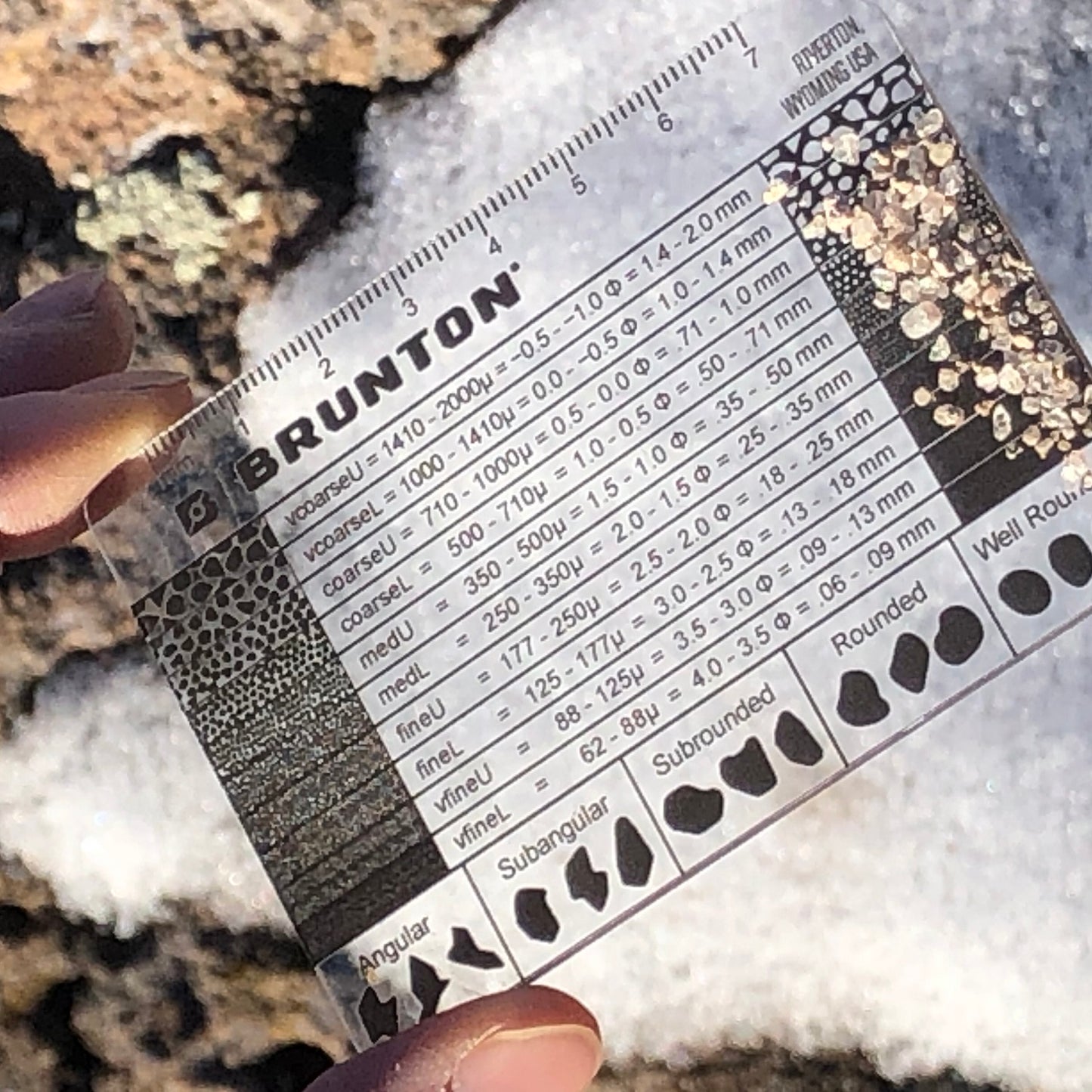 Brunton Grain Size Card Geology Reference Tool F-GRAINCARD