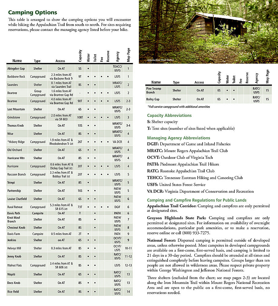National Geographic Appalachian Trail Map Guide VA Damascus to Bailey Gap TI00001503