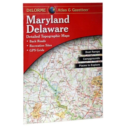 Delorme Maryland/Delaware MD/DE Atlas & Gazetteer Topo Road Map Topographic