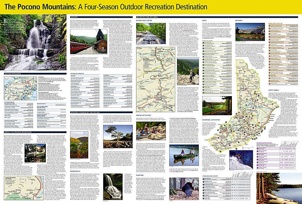 National Geographic The Pocono Mountains Destination Touring Map DM01020706