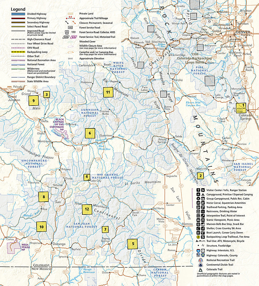 National Geographic TI Colorado Backpack Loops South Topographic Map Guide TI00001305