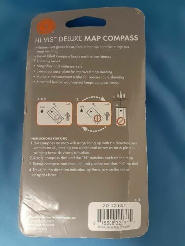 Ultimate Survival UST Hi-Vis Deluxe Map Compass w/Manifier, Scales, & Lanyard
