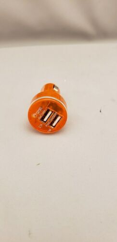 Atomic Micro Orange Dual USB Port Car Charger-2.1A & 1.0A Ports for Phone/Tablet