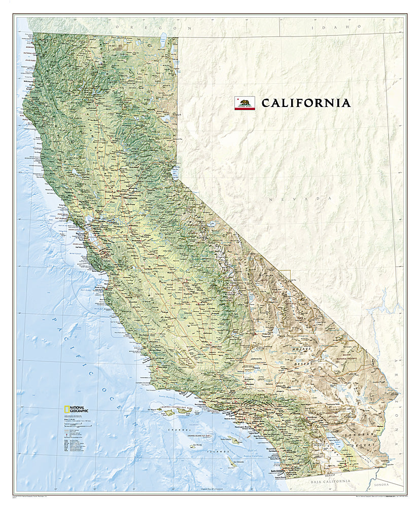 National Geographic California CA State Wall Map Standard RE01020371